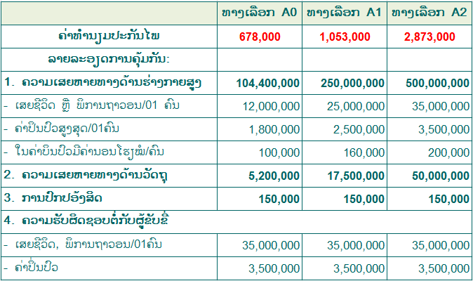 ປະກັນໄພລົດບັນທຸກຂະໜາດນອ້ຍ